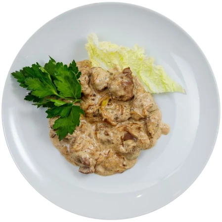 Печень, томленная в сливках