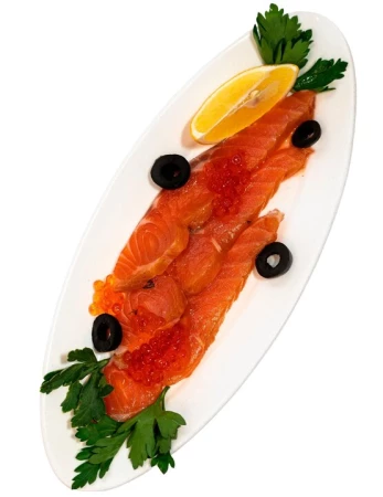 Рыба красная слабосоленая с лимоном 