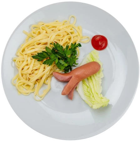 Сосиска-осьминожка с макаронами