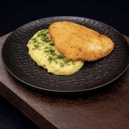 Пюре Картофельное с Шницелем из Курицы