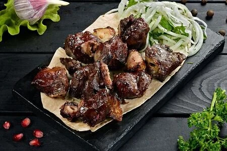 Шашлык из печени говядины