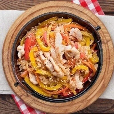 Рис в соусе терияки с курицей 