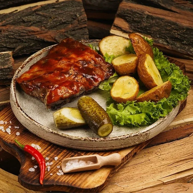 Рёбра с картофелем