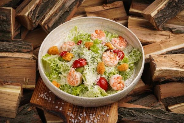 Салат Цезарь с креветкой