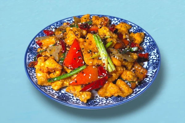 Кальмар жареный с арахисом