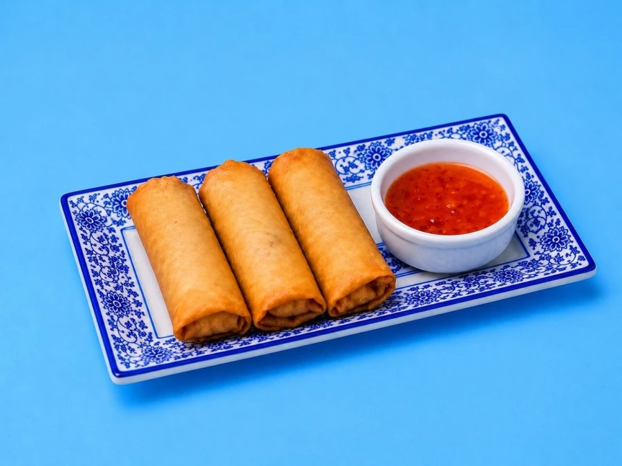 Спринг-роллы с курицей и овощами