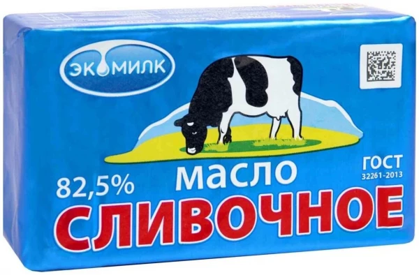 Масло сливочное Экомилк 82.5% 330гр