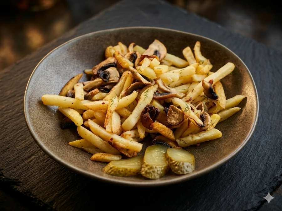 Картофель жареный с грибами