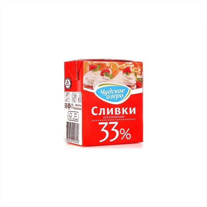 Сливки Натуральные Чудское озеро 0,2л