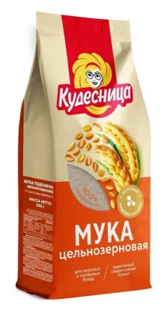 Мука цельнозерновая Кудесница 500гр