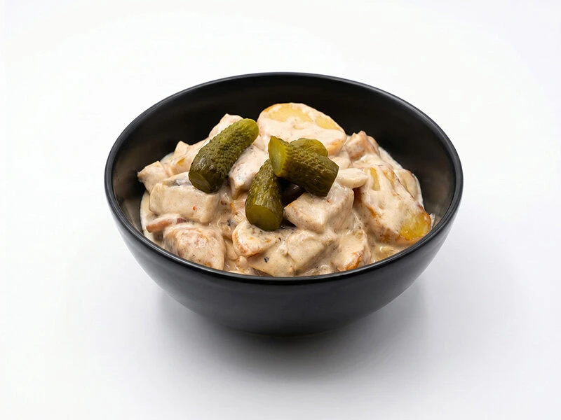 Картофель с курицей и грибами