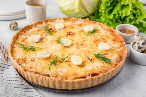 Пирог капуста с яйцом