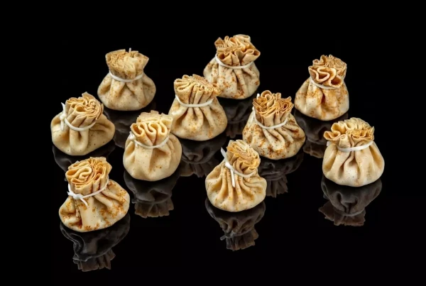 Блинные мешочки с куриным жульеном, 10 шт