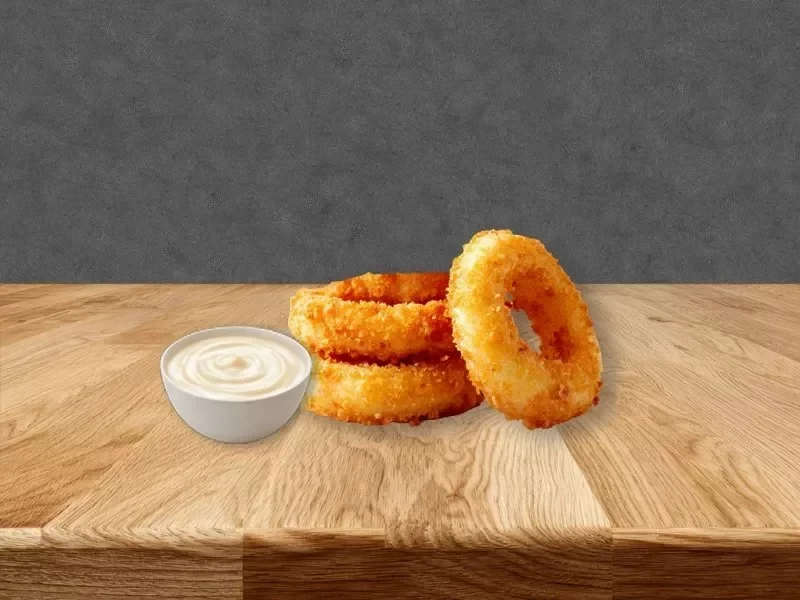 Луковые кольца 3 шт. с сырным соусом