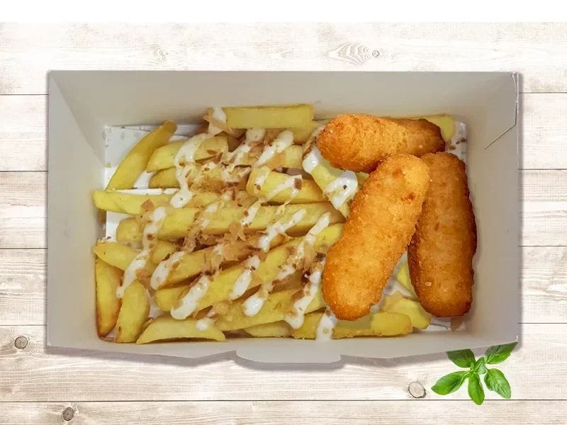 Картофель фри 150 с сырными палочками