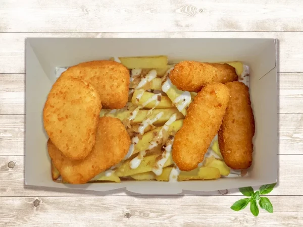 Микс Бокс Картофель фри 150, сырные палочки и наггетсы