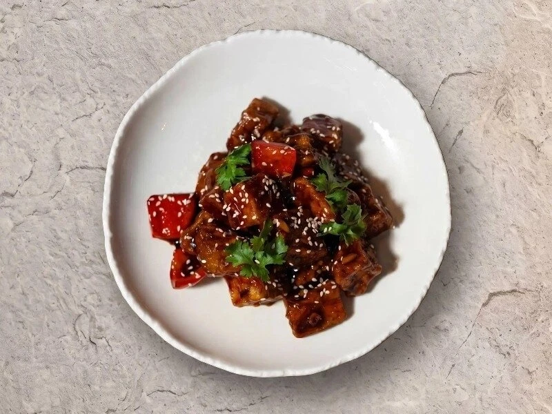 Баклажаны с чесноком и сладким перцем