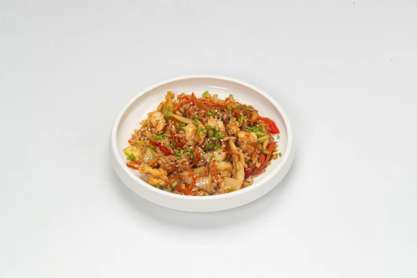 ВОК С Морепродуктами и рисом в соусе Терияки