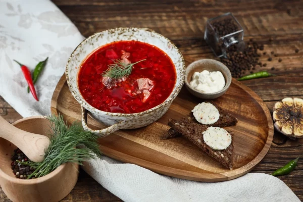 Борщ, томлённый на углях