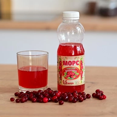 Морс брусничный, 0.5 л.