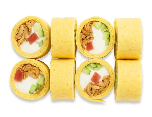 Тортилья с лососем терияки ролл