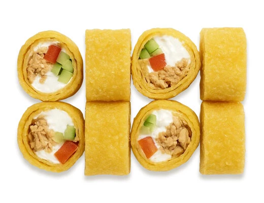 Тортилья в темпуре с лососем терияки