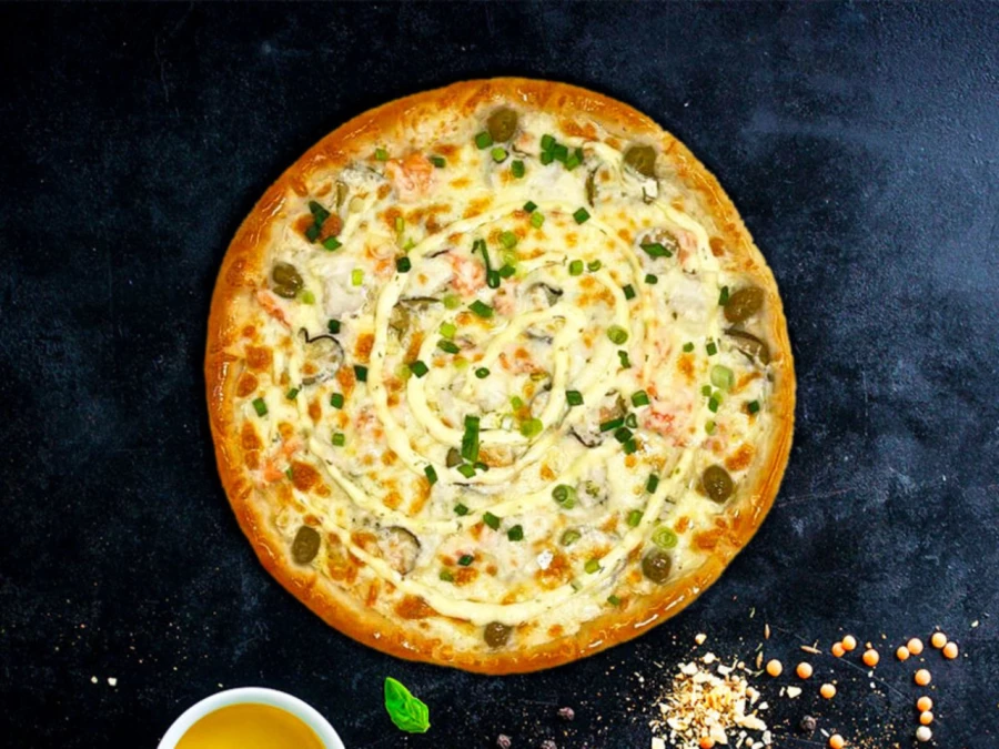Пицца С КОПЧЁНОЙ КУРОЧКОЙ 38 см