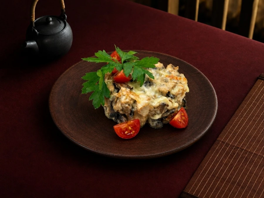 Жюльен с курицей и грибами