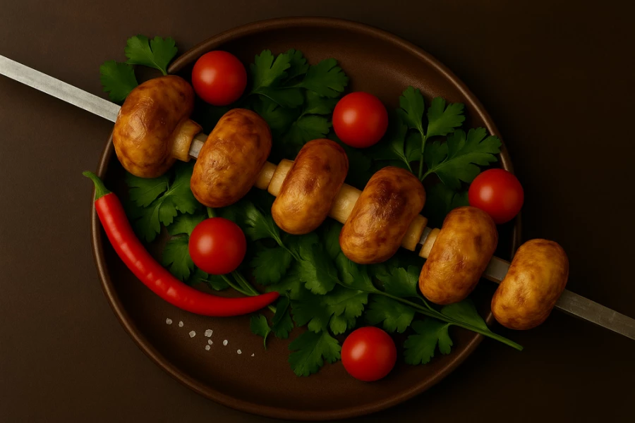 Грибы на углях