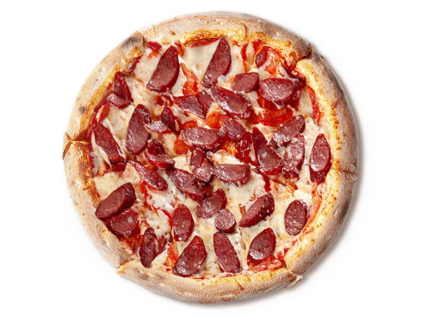 Пицца 25 см с охотничьими колбасками