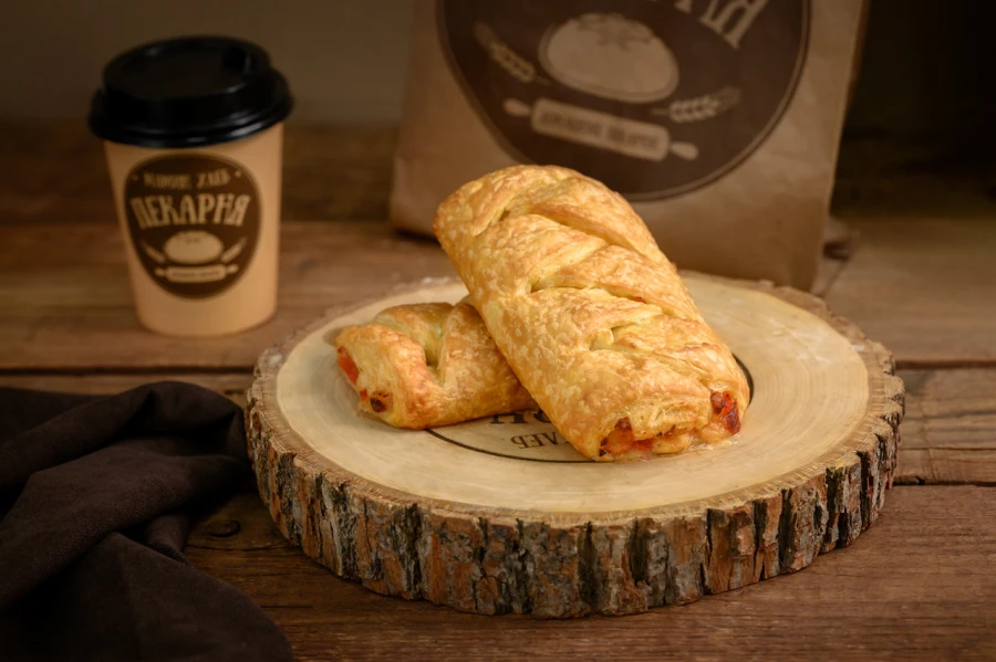 Косичка с ветчиной, сыром и болгарским перцем