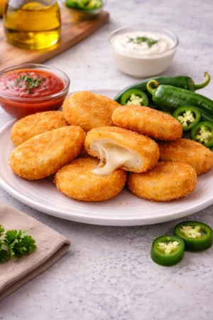 МЕДАЛЬОНЫ С МАЦАРЕЛЛОЙ И ХАЛАПЕНЬО 8  шт.