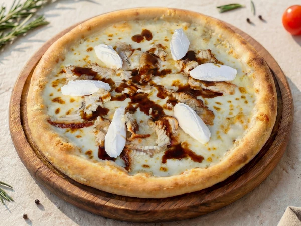 Пицца Угорь и творожный крем чиз