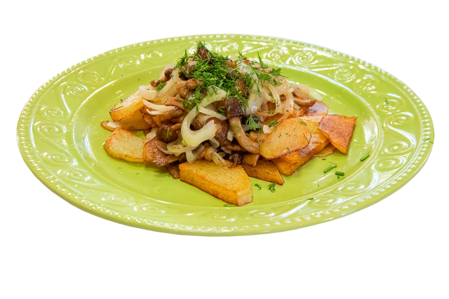 Картофель жареный с лесными грибами